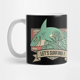 shark, lets surf Mug